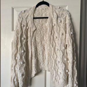 Tularosa cream Pom Pom cardigan size large